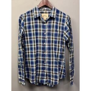 Just A Cheap Shirt Mens Medium Button Up Western Blue Plaid Pocket JACP Casual